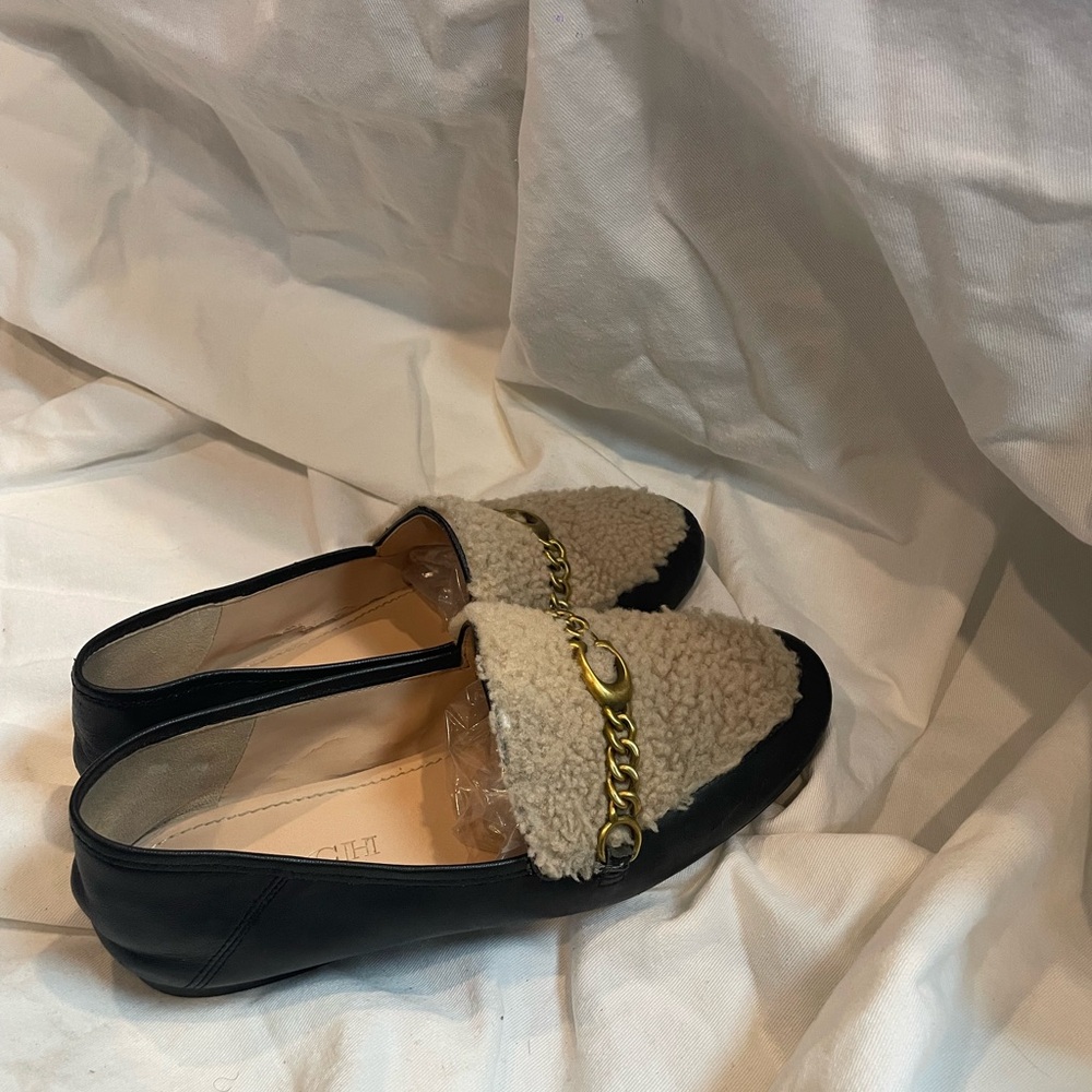 COACH Helena Convertible Loafer wiith Genuine Shearling Trim, Black, Size 6 - Picture 3 of 8